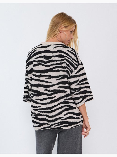 Gebreide trui met dierenprint, mo fashion - Kiabi