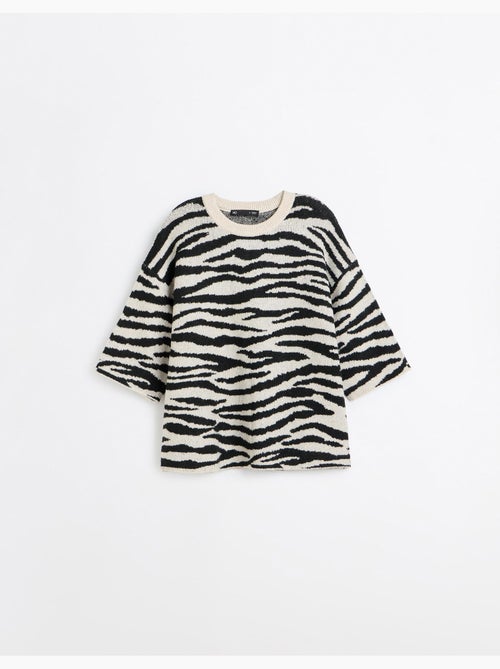 Gebreide trui met dierenprint, mo fashion - Kiabi