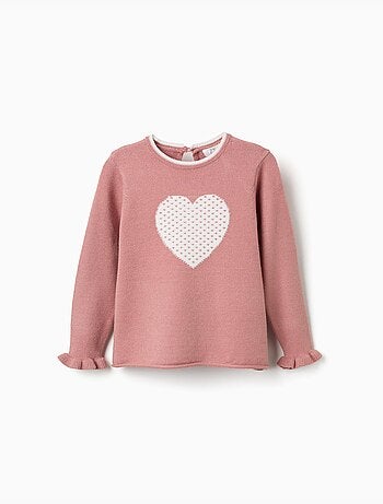 Gebreide trui met jacquard hart