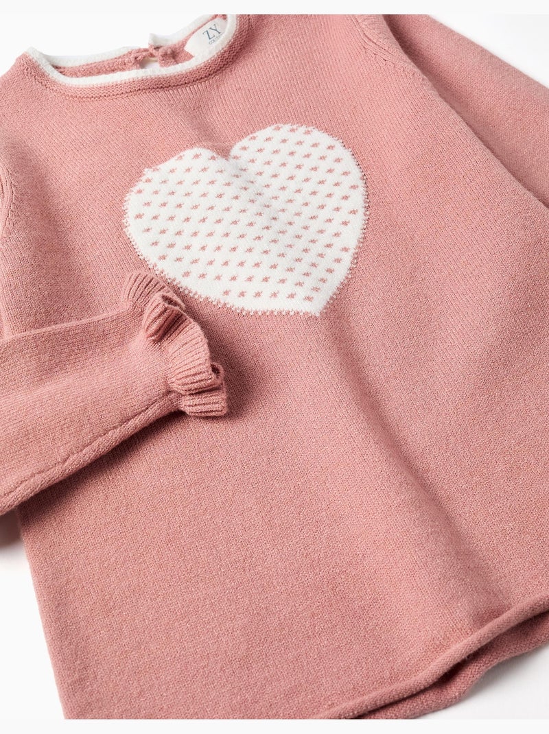 Gebreide trui met jacquard hart Roze - Kiabi