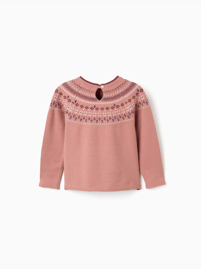 Gebreide trui met jacquardpatroon Roze - Kiabi