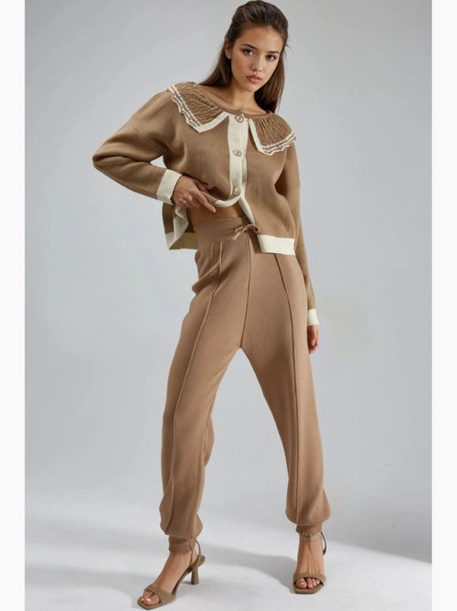 Gebreide trui met knoopsluiting en babykraag my fashion - Kiabi