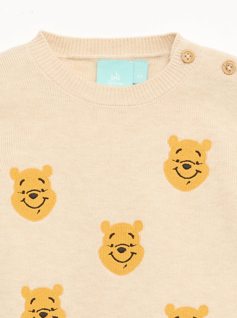 Gebreide trui met ronde hals 'Disney' 'Winnie' Biege - Kiabi