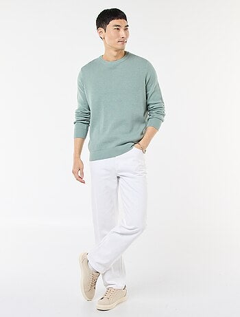 Gebreide trui met ronde hals en fantasiepatroontje