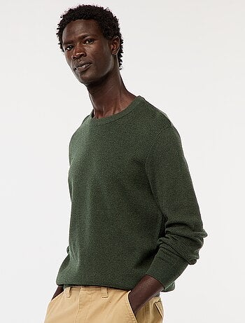 Gebreide trui met ronde hals en fantasiepatroontje