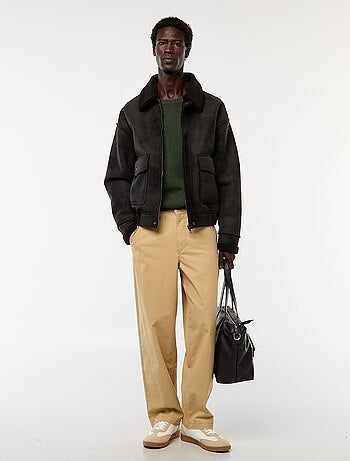 Gebreide trui met ronde hals en fantasiepatroontje