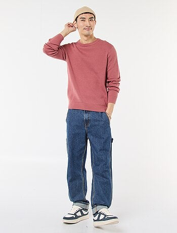 Gebreide trui met ronde hals en fantasiepatroontje