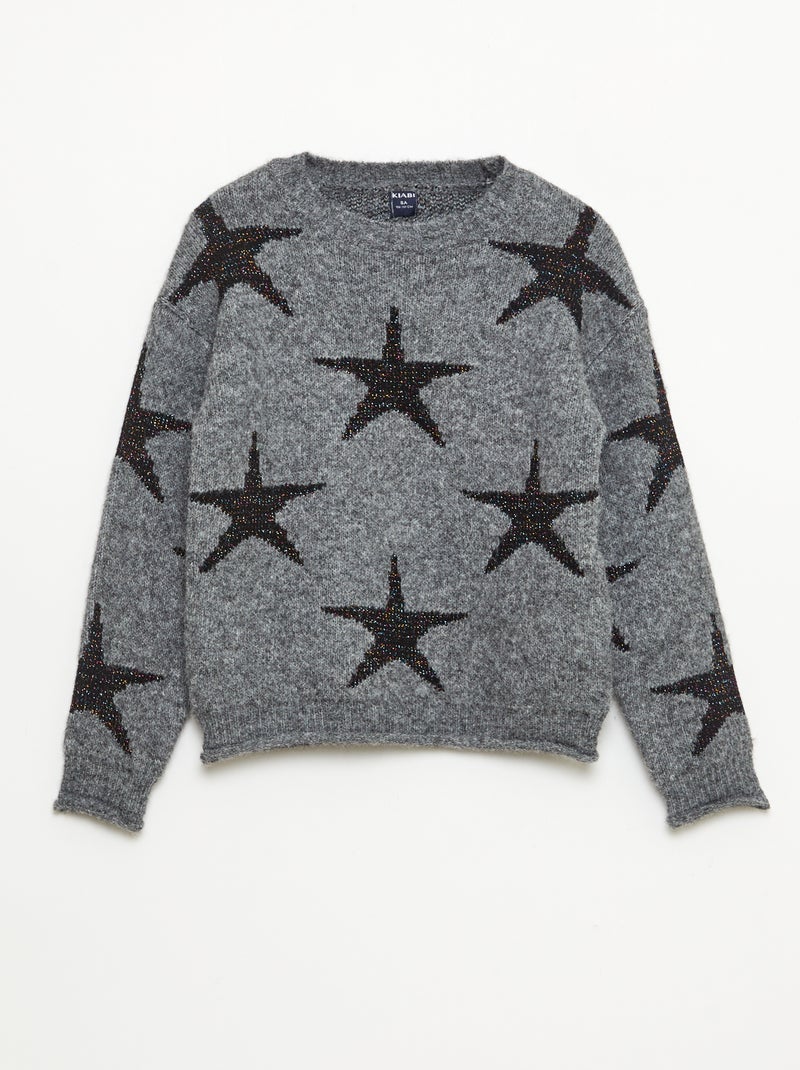 Gebreide trui met ronde hals Grijs - Kiabi