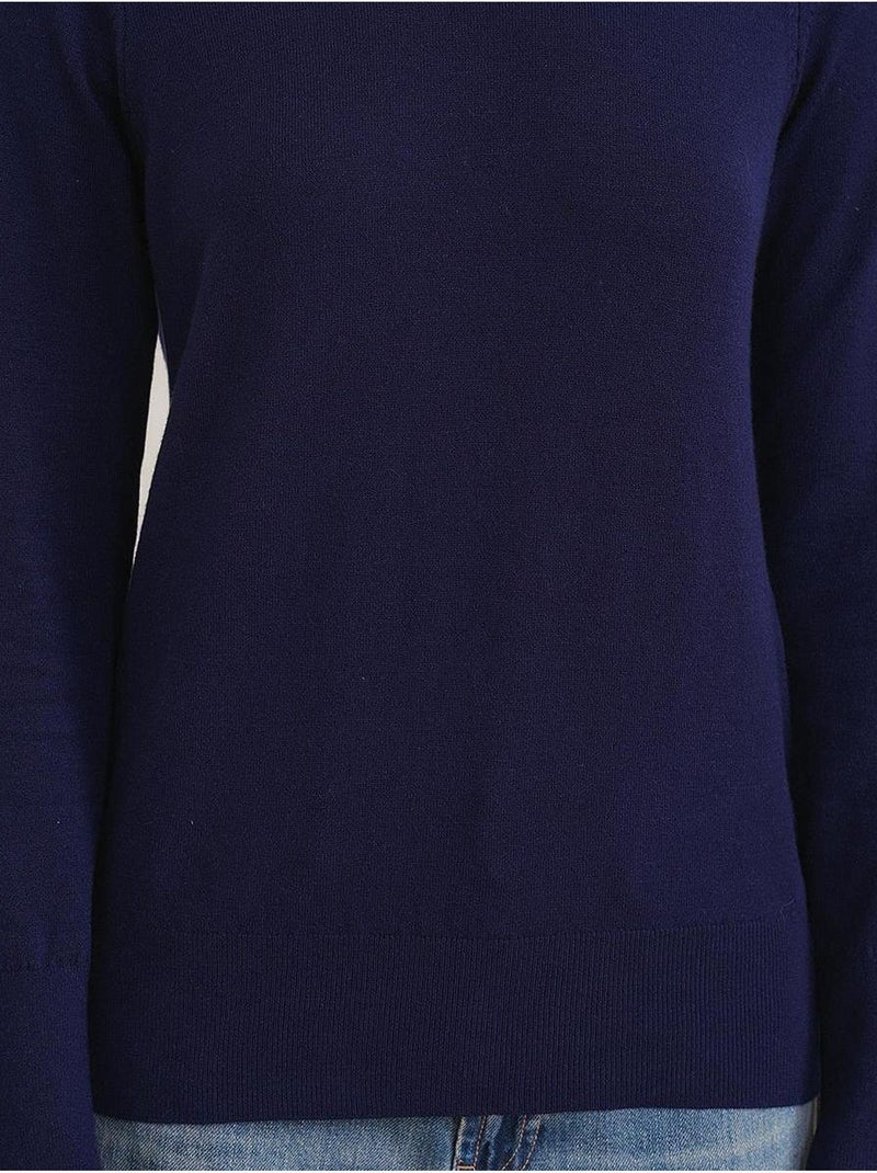 Gebreide trui met ronde hals mixray Marineblauw - Kiabi