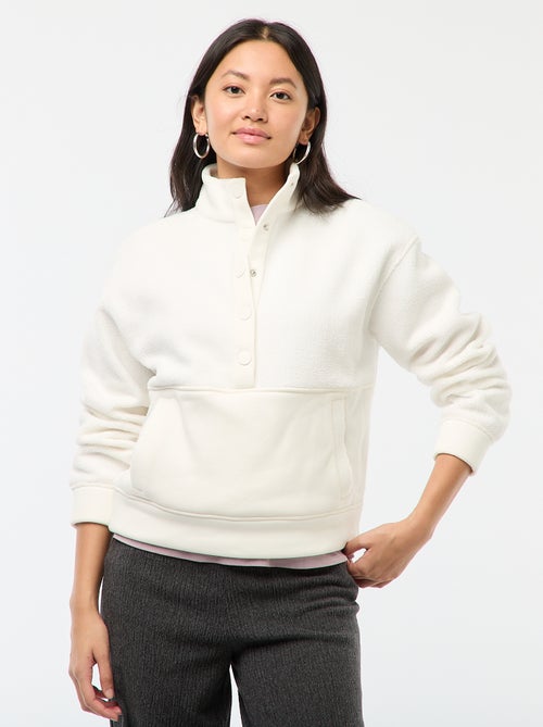 Gebreide trui met schipperskraag en schapenvachteffect - Kiabi Gebreide trui met schipperskraag en schapenvachteffect - Kiabi