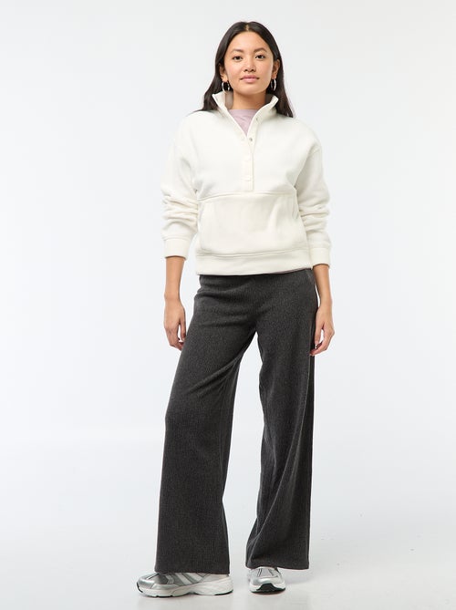 Gebreide trui met schipperskraag en schapenvachteffect - Kiabi Gebreide trui met schipperskraag en schapenvachteffect - Kiabi