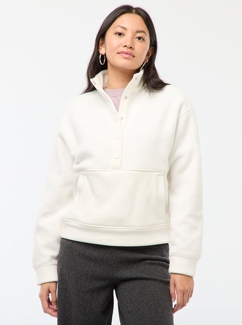 Gebreide trui met schipperskraag en schapenvachteffect - Kiabi Gebreide trui met schipperskraag en schapenvachteffect - Kiabi