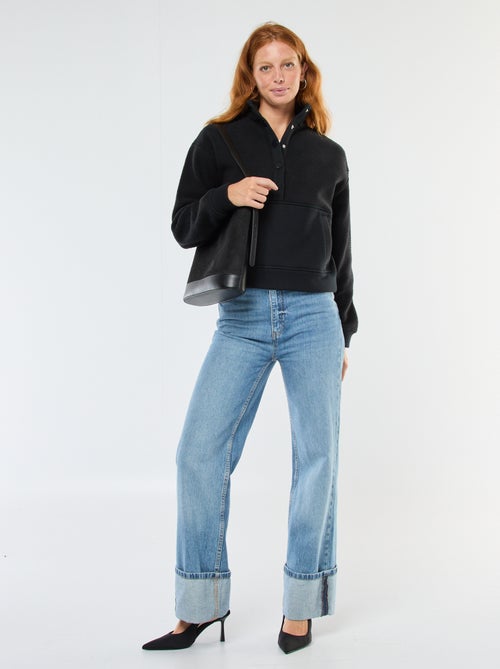 Gebreide trui met schipperskraag en schapenvachteffect - Kiabi Gebreide trui met schipperskraag en schapenvachteffect - Kiabi