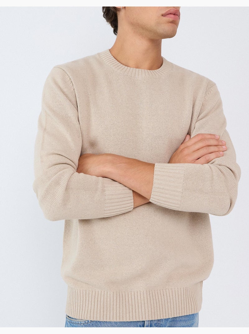Gebreide trui, mo fashion Beige - Kiabi