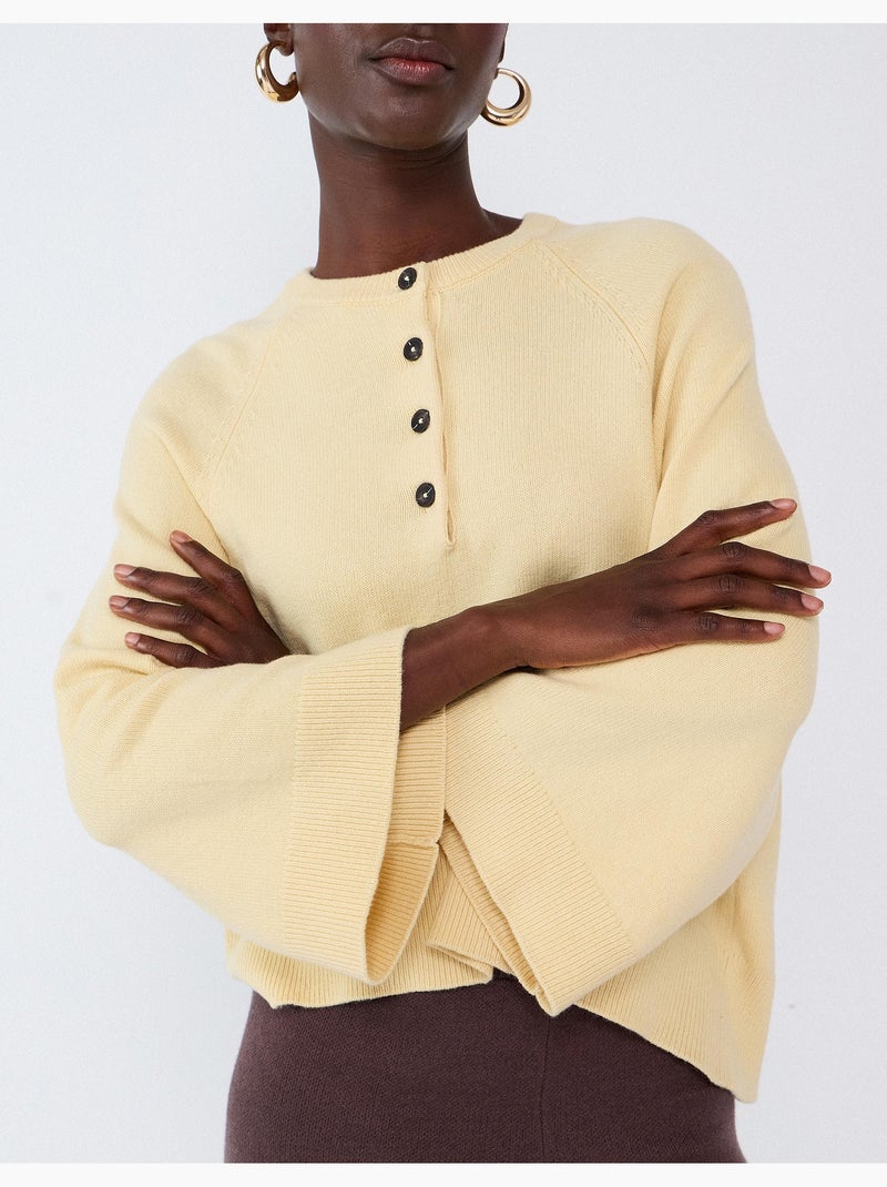 Gebreide trui, mo fashion Geel - Kiabi