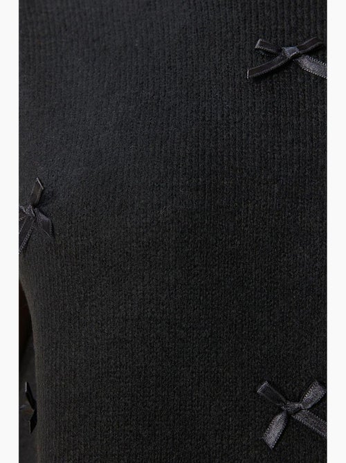 Gebreide trui-vest met textuur en strikdetail istanbul - Kiabi