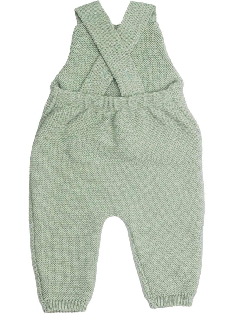 Gebreide tuinbroek voor baby's Lichtgroen - Kiabi