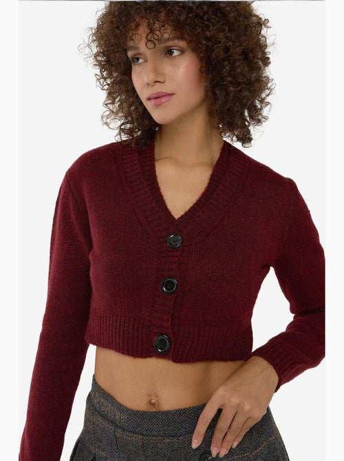 Gebreide v-hals tweedelige set met knoopdetail hiccup - Kiabi Gebreide v-hals tweedelige set met knoopdetail hiccup - Kiabi