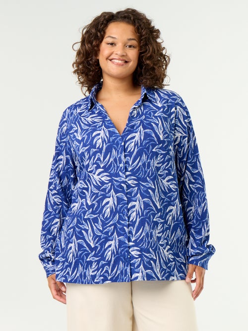 Gecrêpte blouse met print - Kiabi