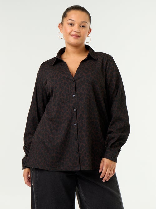 Gecrêpte blouse met print - Kiabi