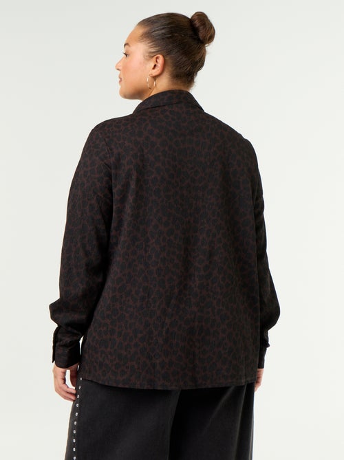 Gecrêpte blouse met print - Kiabi