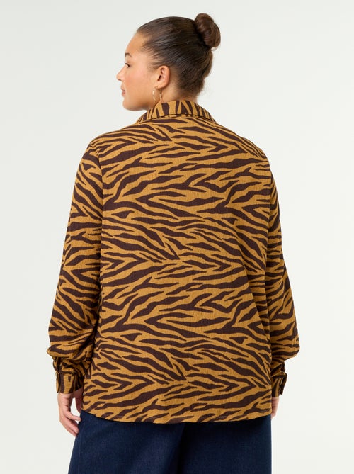 Gecrêpte blouse met print - Kiabi