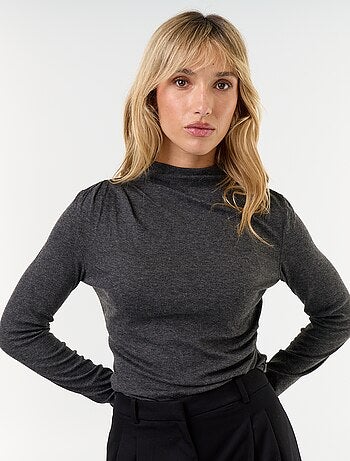 Gedrapeerd T-shirt met lange mouwen