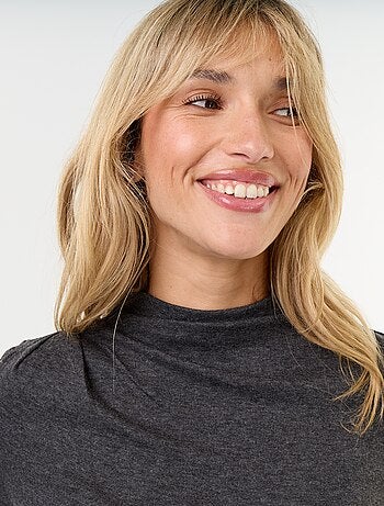 Gedrapeerd T-shirt met lange mouwen