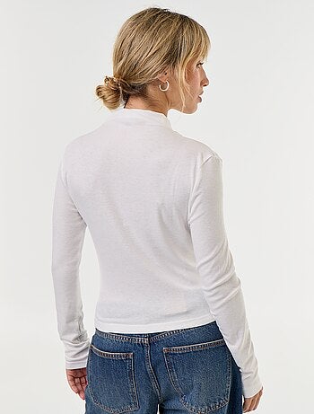 Gedrapeerd T-shirt met lange mouwen