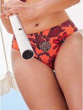 Gedrukte hoge bikini onderbroek