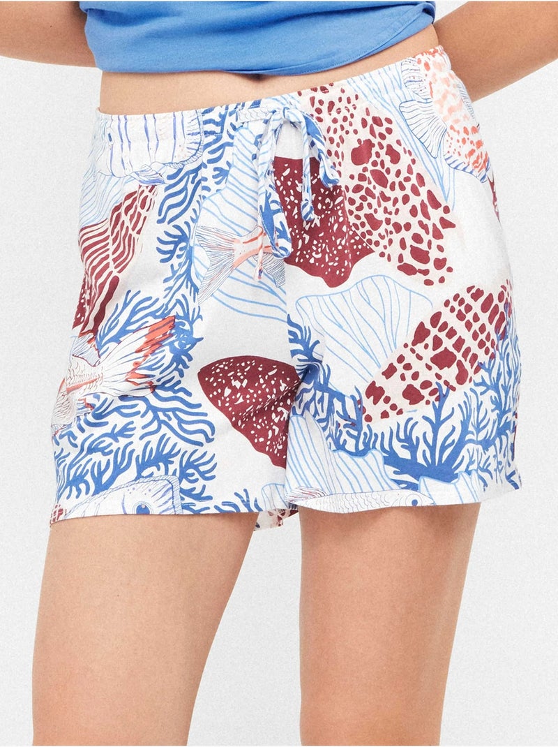 Gedrukte korte broek geïnspireerd door de zeebodem Multicolor - Kiabi