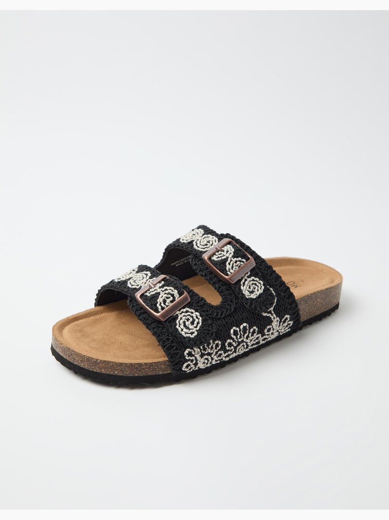 Gehaakte sandalen, MO Fashion Zwart - Kiabi