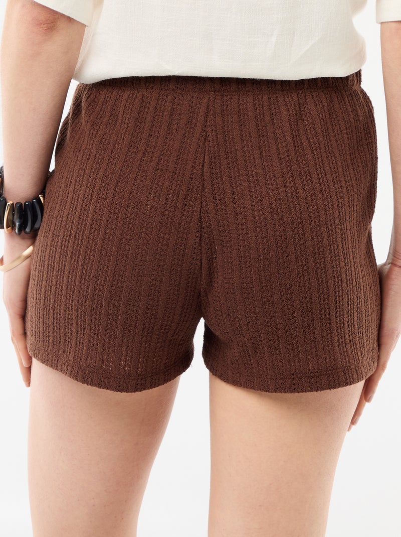 Gehaakte short Bruin - Kiabi