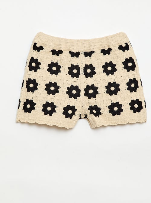 Gehaakte short met motief - Kiabi