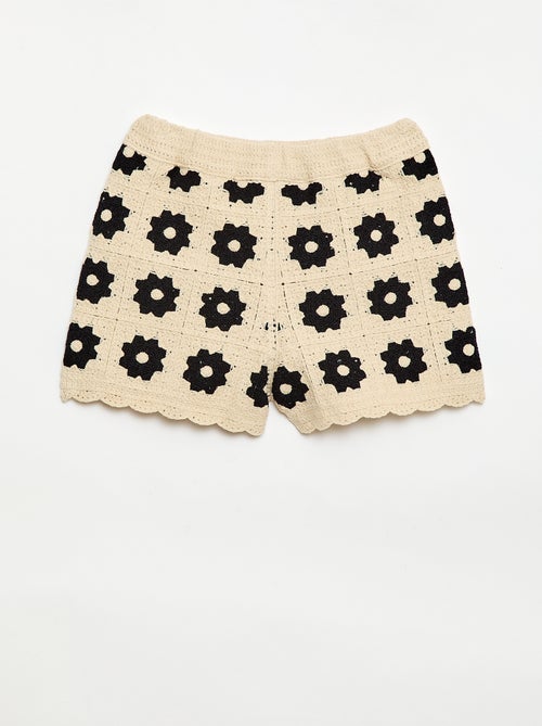 Gehaakte short met motief - Kiabi