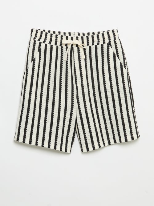 Gehaakte short met strepen - Kiabi
