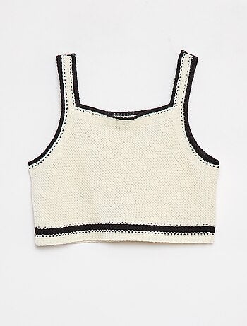 Gehaakte singlet met bloemen