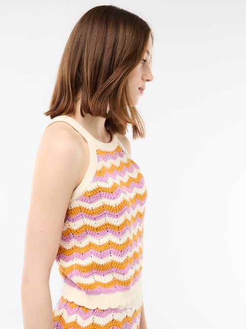 Gehaakte top met Amerikaanse armsgaten - Kiabi