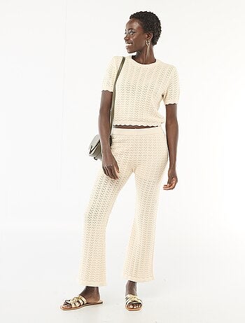 Gehaakte trui met korte mouwen