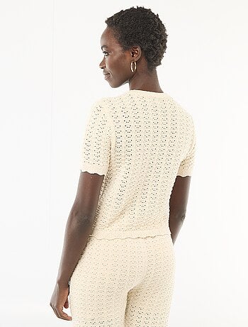 Gehaakte trui met korte mouwen