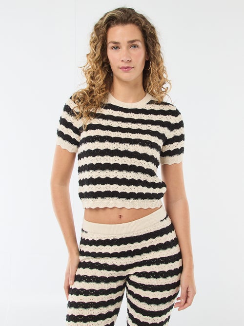 Gehaakte trui met korte mouwen - Kiabi