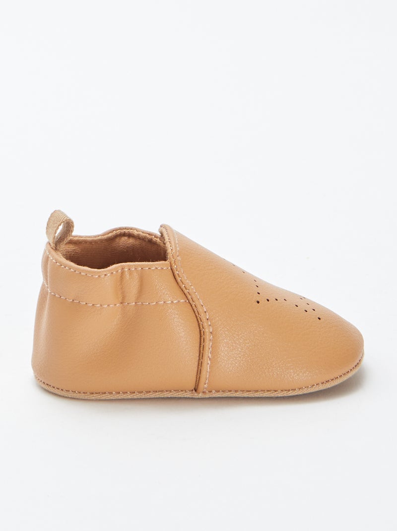 Geïriseerde pantoffels met ster BRUIN - Kiabi