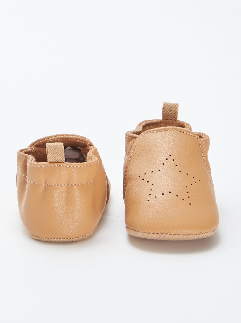 Geïriseerde pantoffels met ster BRUIN - Kiabi