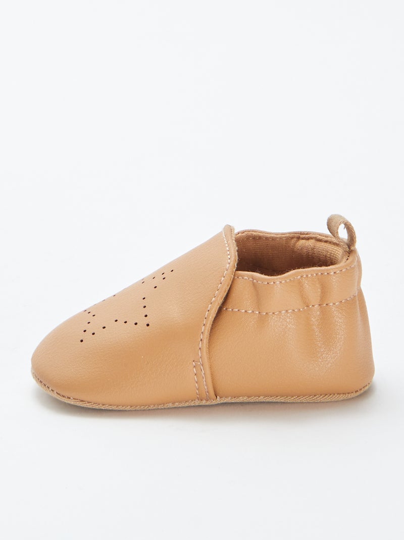 Geïriseerde pantoffels met ster BRUIN - Kiabi