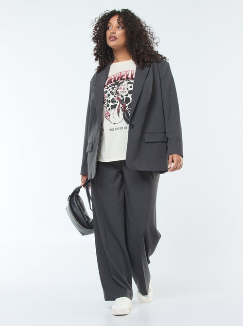 Geklede broek met hoge taille en wijde pijpen - Kiabi
