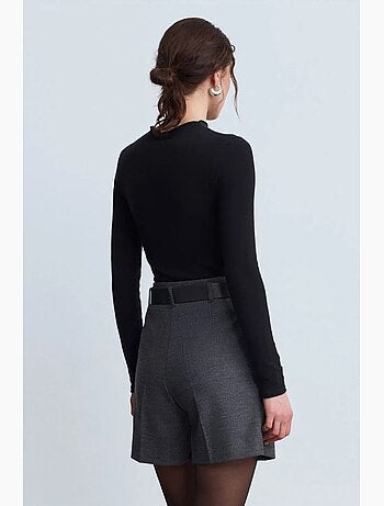 Geklede short met hoge taille en riem dilvin