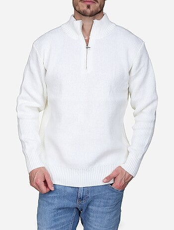 Elegante trui met opstaande kraag en ritssluiting - Kenzarro