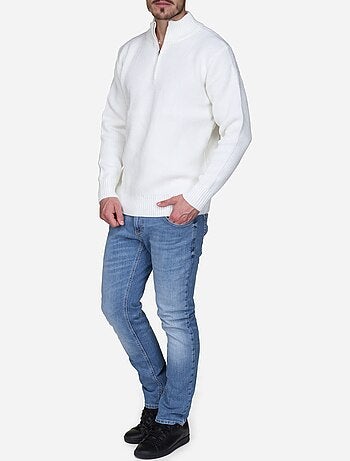 Elegante trui met opstaande kraag en ritssluiting - Kenzarro
