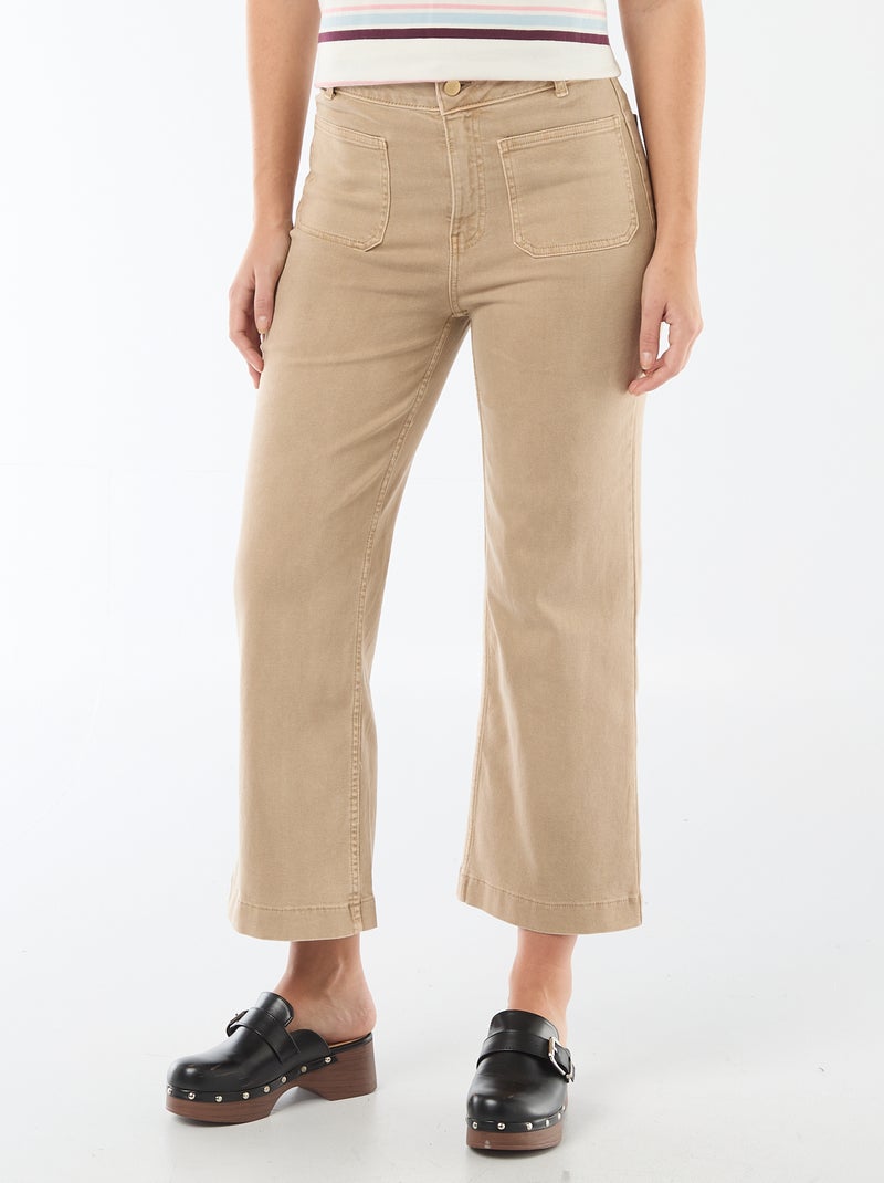 Gekleurde wide leg broek Biege - Kiabi