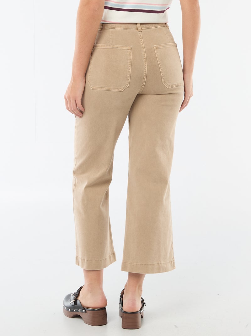 Gekleurde wide leg broek Biege - Kiabi